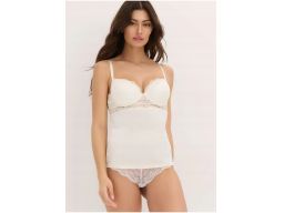 B.P.C top bieliźniany ecru z koronką r.90D