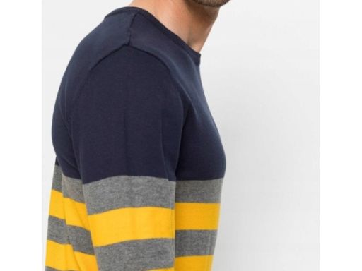 B.P.C męski sweter żółty w paski ^68/70, 4XL
