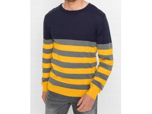 B.P.C męski sweter żółty w paski ^68/70, 4XL