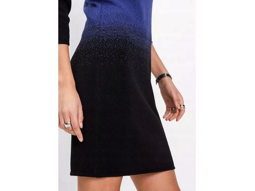 B.P.C sukienka dzianinowa czarno-niebieska ^40/42