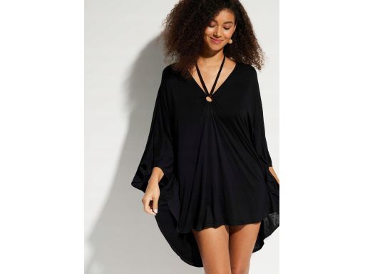 B.P.C plażowa tunika czarna lekko dłuższy tył ^44/46
