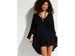 B.P.C plażowa tunika czarna lekko dłuższy tył ^44/46