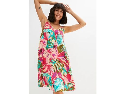 B.P.C sukienka kolorowa z krepy letnia r.50