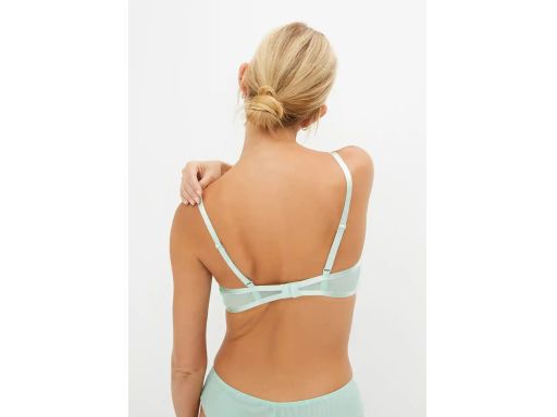 B.P.C biustonosz miękki na fiszbinie miętowo pistacjowy koronkowy ^85A