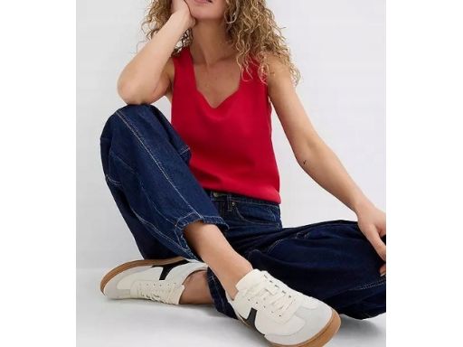 B.P.C długi czerwony top z kwadratowym dekoltem ^52/54