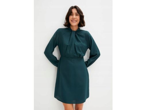 B.P.C sukienka ciemnozielona efektowna r.48