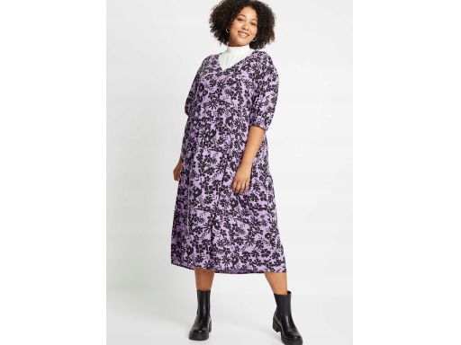 AG3790 sukienka wiskozowa nadruk midi r.42