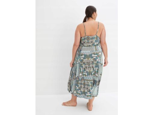 B.P.C sukienka maxi na cienkie ramiączka z nadrukiem r.44/46