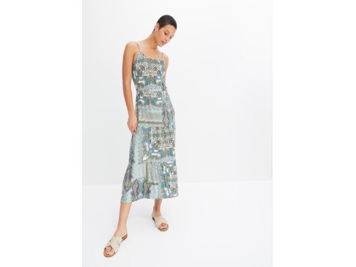 B.P.C sukienka maxi na cienkie ramiączka z nadrukiem r.44/46