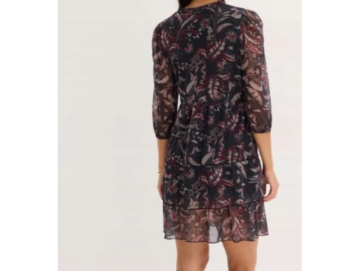 B.P.C sukienka siateczkowa wzory z falbanami 48/50.