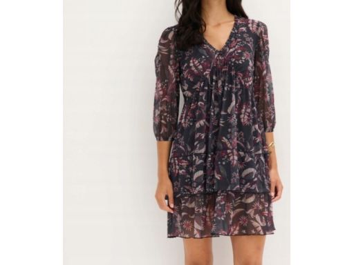 B.P.C sukienka siateczkowa wzory z falbanami 48/50.