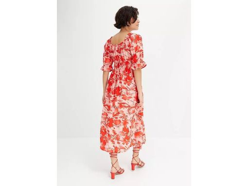 B.P.C sukienka różowa w czerwone kwiaty ^48