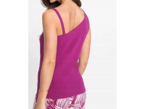 B.P.C top bawełniany na jedno ramię fioletowy ^44/46