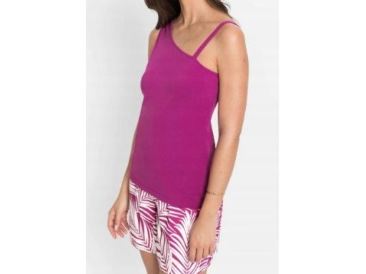 B.P.C top bawełniany na jedno ramię fioletowy ^44/46