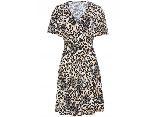 B.P.C shirtowa sukienka w cętki z marszczeniami ^40/42