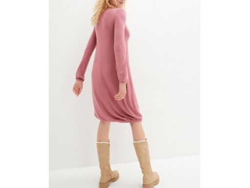 B.P.C różowa sukienka dzianinowa bombka długi rękaw ^40/42