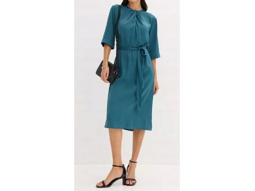 B.P.C sukienka midi turkusowa z paskiem 52.