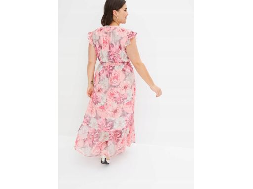 B.P.C długa sukienka szyfonowa letnia we wzory ^44