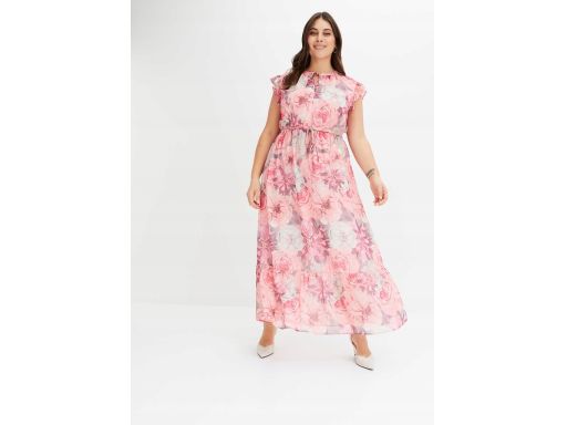 B.P.C długa sukienka szyfonowa letnia we wzory ^44