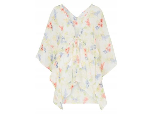 B.P.C tunika narzutka plażowa kimono w kwiaty 48/50.