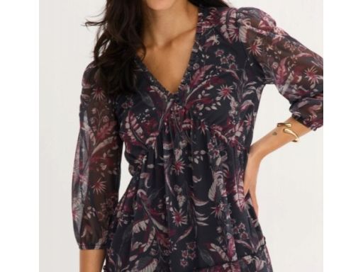 B.P.C sukienka siateczkowa wzory z falbanami ^48/50