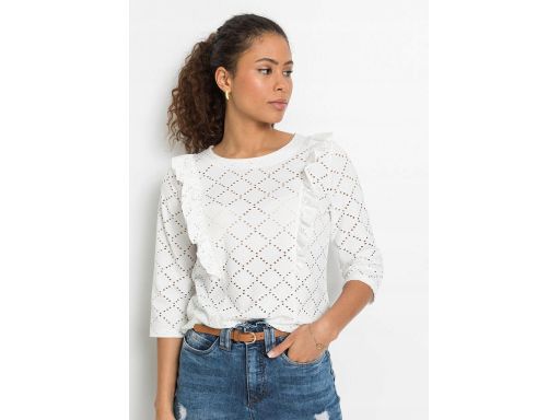 AG4724 bluzka biała żakardowa ażurowa ^36/38