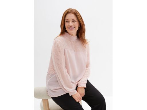 B.P.C tunika szyfonowa różowa ze złotym akcentem r.42