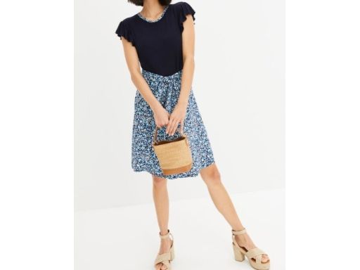 B.P.C granatowa sukienka z częścią spódnicową w kwiaty ^40/42