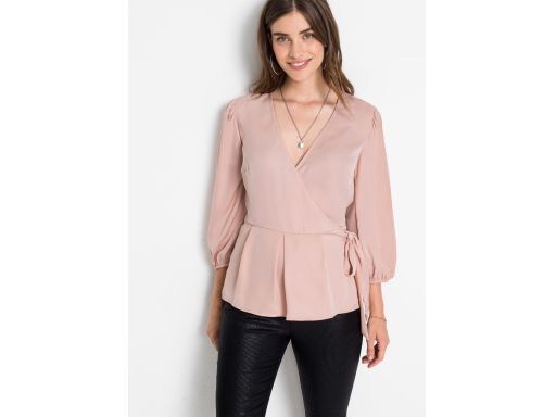 B.P.C bluzka różowa satyna kopertowa r.38