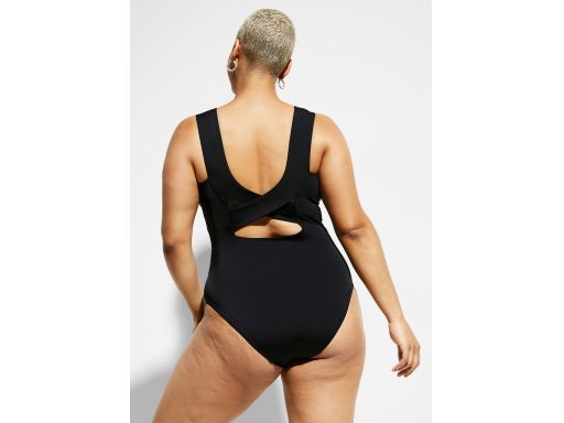 B.P.C modelujący kostium kąpielowy shape czarny z paskami na plecach ^