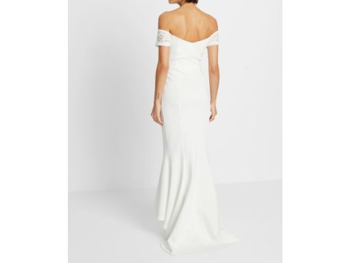 B.P.C suknia ślubna śmietankowa asymetryczna z koronką ^42