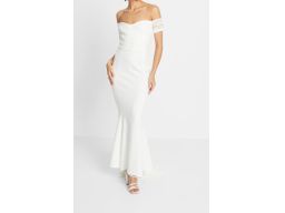 B.P.C suknia ślubna śmietankowa asymetryczna z koronką ^42