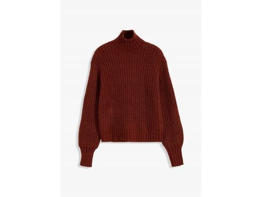B.P.C sweter loose fit brązowy ze stójką ^48/50