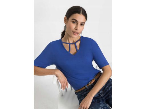 B.P.C t-shirt z wiskozy chabrowy 32/34.