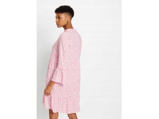 B.P.C sukienka z falbanami z wiskozy we wzory 34.