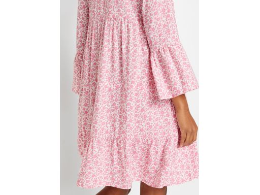 B.P.C sukienka z falbanami z wiskozy we wzory 34.