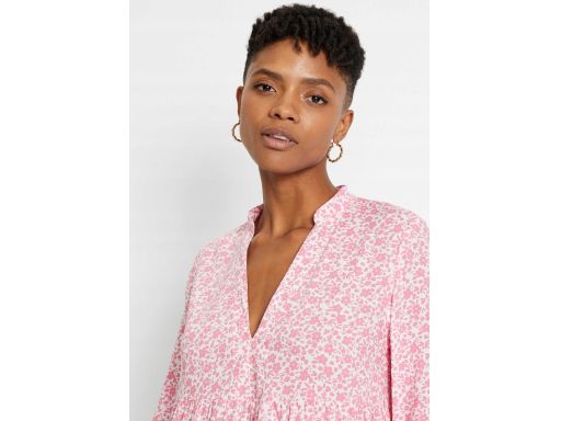 B.P.C sukienka z falbanami z wiskozy we wzory 34.