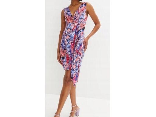 B.P.C asymetryczna sukienka we wzorki r.36/38