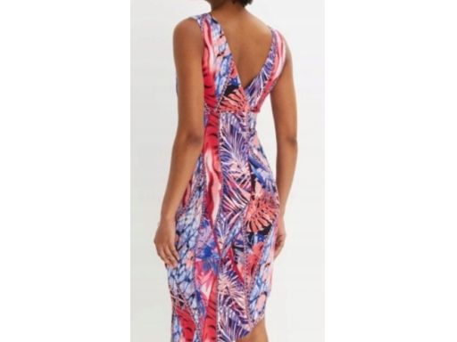 B.P.C asymetryczna sukienka we wzorki r.36/38