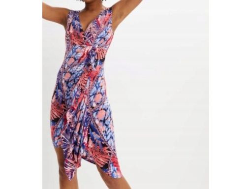 B.P.C asymetryczna sukienka we wzorki r.36/38