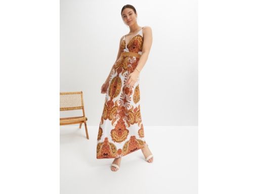 B.P.C długa kolorowa sukienka wzorzysta maxi r.48/50