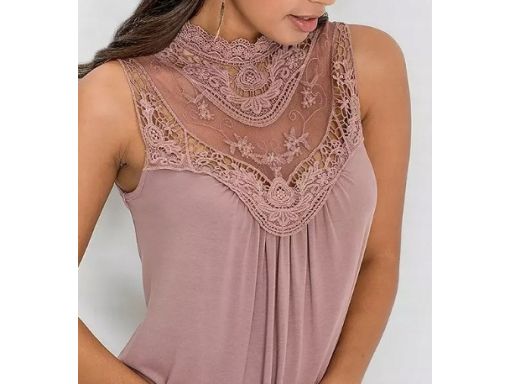 B.P.C top brudny róż z koronką r.32/34