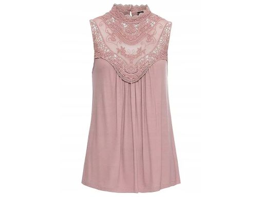 B.P.C top brudny róż z koronką r.32/34