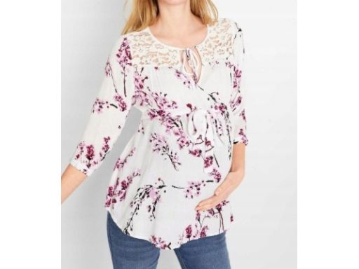 B.P.C bluzka ciążowa w kwiatki z koronką 40.