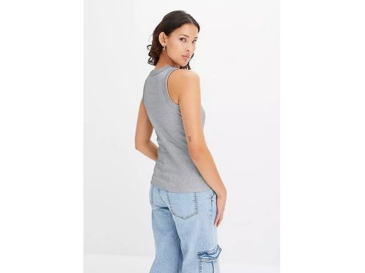 B.P.C srebrny top prążkowany 44/46.