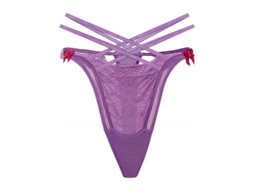 B.P.C fioletowe stringi koronkowe z ozdobnymi paskami ^48/50