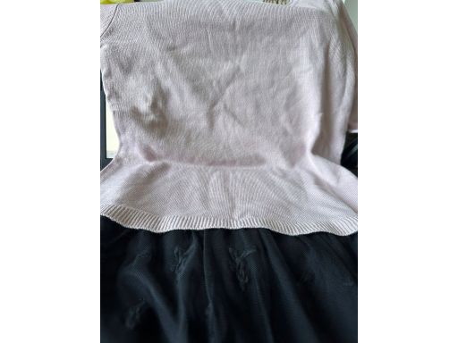 B.P.C sukienka dzianinowa różowa 2w1z czarną koronką 36/38.