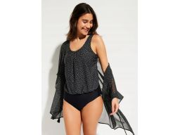 B.P.C kostium kąpielowy czarny w białe groszki ^56