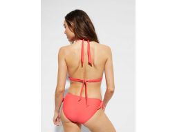 Bikini trójkątne miseczki wiązane koralowy r.40