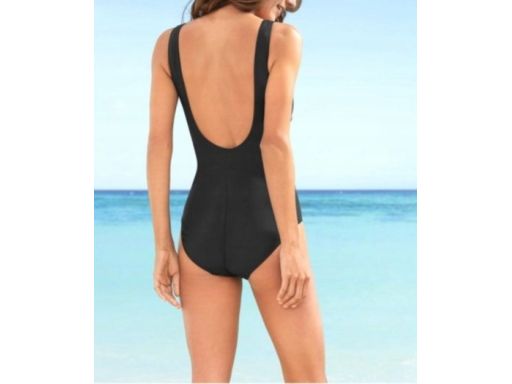 B.P.C kostium jednoczęściowy czarno-niebieski 44.